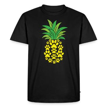 Pineapple Lover Hello Summer Cat Dog Animal - Men's Premium Organic T-Shirt - black - Front - Nico (187cm)
