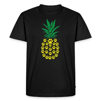 Pineapple Lover Hello Summer Cat Dog Animal - Men's Premium Organic T-Shirt - black - Front - Nico (187cm)