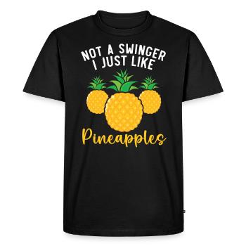 I Just Like Pineapples Summer Tropical Fruit - Men's Premium Organic T-Shirt - black - Front - Nico (187cm)