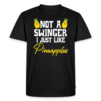 I Just Like Pineapples Summer Tropical Fruit - Men's Premium Organic T-Shirt - black - Front - Nico (187cm)