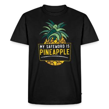 My Safeword Is Pineapple Summer Tropical Fruit - Men's Premium Organic T-Shirt - black - Front - Nico (187cm)