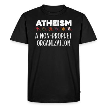 Atheism A Non-Prophet Organization Atheist - Men's Premium Organic T-Shirt - black - Front - Nico (187cm)