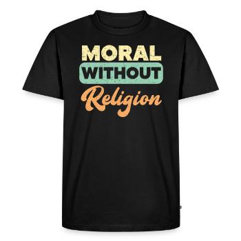 Morale sans religion Agnostique Blackcraft Athée - T-shirt Premium bio Homme - noir - Devant - Nico (187cm)