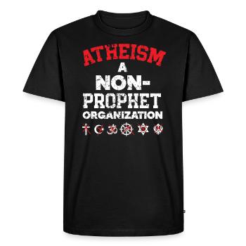 Atheism A Non-Prophet Organization Atheist - Men's Premium Organic T-Shirt - black - Front - Nico (187cm)