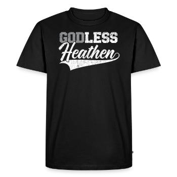 Athée agnostique anti-religion païenne impie - T-shirt Premium bio Homme - noir - Devant - Nico (187cm)