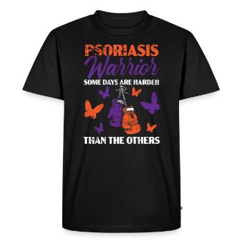 Psoriasis Guerrier Maladie de la peau Sensibilisation au psoriasis - T-shirt Premium bio Homme - noir - Devant - Nico (187cm)