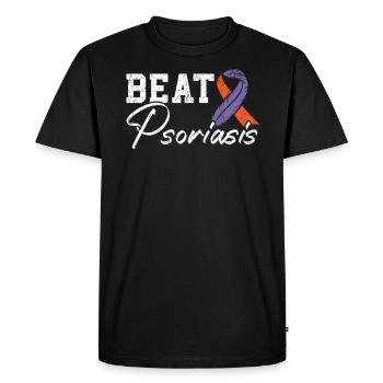 Vaincre le psoriasis Maladie de la peau Sensibilisation au psoriasis - T-shirt Premium bio Homme - noir - Devant - Nico (187cm)