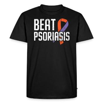 Vaincre le psoriasis Maladie de la peau Sensibilisation au psoriasis - T-shirt Premium bio Homme - noir - Devant - Nico (187cm)