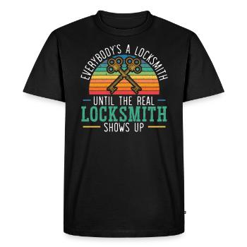Everybody's A Locksmith Locksmithing Lock Picking - Men's Premium Organic T-Shirt - black - Front - Nico (187cm)