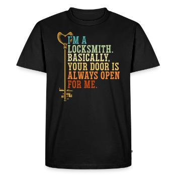 I'm A Locksmith Locksmithing Lock Picking Keyhole - Men's Premium Organic T-Shirt - black - Front - Nico (187cm)