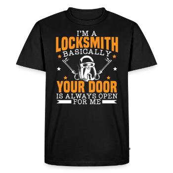 I'm A Locksmith Locksmithing Lock Picking Keyhole - Men's Premium Organic T-Shirt - black - Front - Nico (187cm)