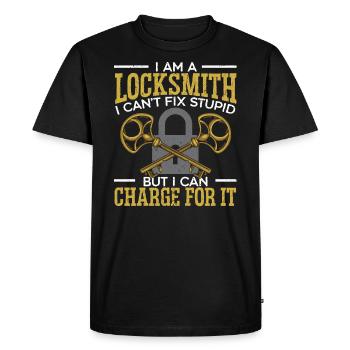 I Am A Locksmith Locksmithing Lock Picking Keyhole - Men's Premium Organic T-Shirt - black - Front - Nico (187cm)