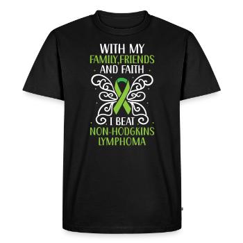 J’ai vaincu un survivant du cancer du lymphome non hodgkinien - T-shirt Premium bio Homme - noir - Devant - Nico (187cm)
