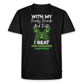 J’ai vaincu un survivant du cancer du lymphome non hodgkinien - T-shirt Premium bio Homme - noir - Devant - Nico (187cm)