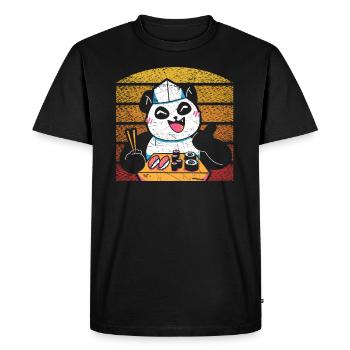 Sushi Rolls Japanese Sushi Foodie Panda Bear - Men's Premium Organic T-Shirt - black - Front - Nico (187cm)