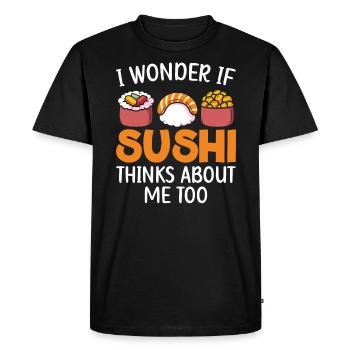 Si les sushis pensent à moi aussi de la nourriture japonaise - T-shirt Premium bio Homme - noir - Devant - Nico (187cm)