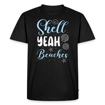 Shell Yeah Beaches Beachcombing Beachcomber - Men's Premium Organic T-Shirt - black - Front - Nico (187cm)
