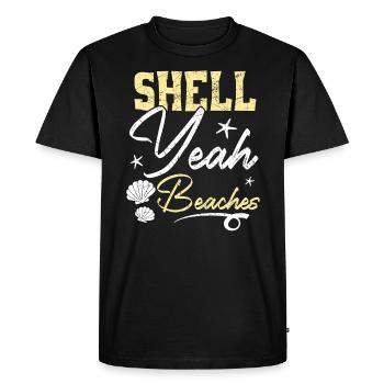 Shell Yeah Beaches Beachcombing Beachcomber - Men's Premium Organic T-Shirt - black - Front - Nico (187cm)
