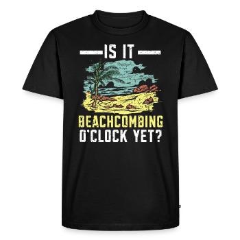 Is It Beachcombing Beachcomber Sea Glass Seashell - Men's Premium Organic T-Shirt - black - Front - Nico (187cm)