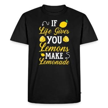 Si la vie vous donne des citrons faites de la limonade citron - T-shirt Premium bio Homme - noir - Devant - Nico (187cm)