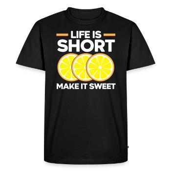 La vie est courte Faites-en un fruit sucré amoureux du citron - T-shirt Premium bio Homme - noir - Devant - Nico (187cm)