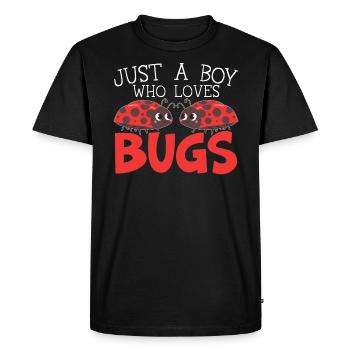 Juste un garçon qui aime les insectes Entomologie Coccinelle - T-shirt Premium bio Homme - noir - Devant - Nico (187cm)
