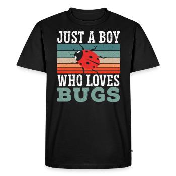 Juste un garçon qui aime les insectes Entomologie Coccinelle - T-shirt Premium bio Homme - noir - Devant - Nico (187cm)