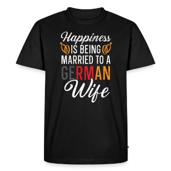 Being Married To A German Husband Wife Germany - Men's Premium Organic T-Shirt - black - Front - Nico (187cm)