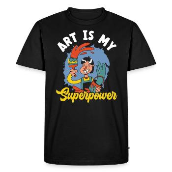 Art Is My Superpower Art Teacher Artist Painter - Men's Premium Organic T-Shirt - black - Front - Nico (187cm)