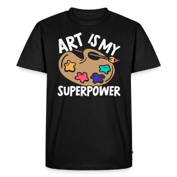 Art Is My Superpower Art Teacher Artist Painter - Men's Premium Organic T-Shirt - black - Front - Nico (187cm)