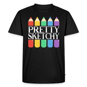 Picatsso Art Teacher Artist Painting Cat Owner - Men's Premium Organic T-Shirt - black - Front - Nico (187cm)
