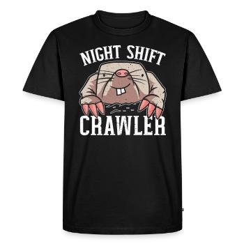 Night Shift Crawler Graveyard Shift Employee - Men's Premium Organic T-Shirt - black - Front - Nico (187cm)