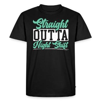 Straight Outta Night Shift Graveyard Shift Worker - Men's Premium Organic T-Shirt - black - Front - Nico (187cm)