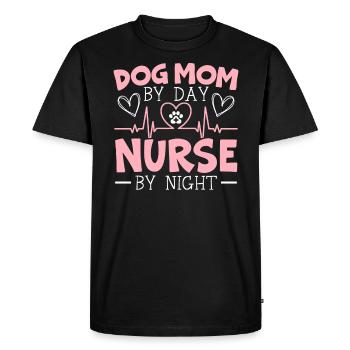 Dog Mom By Day Nurse By Night Graveyard Shift - Men's Premium Organic T-Shirt - black - Front - Nico (187cm)