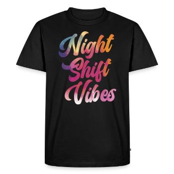 Night Shift Vibes Graveyard Shift Worker Employee - Men's Premium Organic T-Shirt - black - Front - Nico (187cm)
