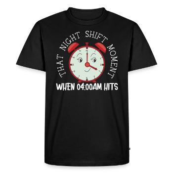 That Night Shift Moment Graveyard Shift Employee - Men's Premium Organic T-Shirt - black - Front - Nico (187cm)