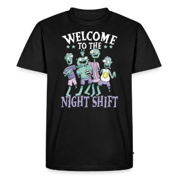 Welcome To The Night Shift Graveyard Shift Worker - Men's Premium Organic T-Shirt - black - Front - Nico (187cm)