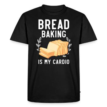 Bread Baking est mon cardio Baker Bake Bakery Bread - T-shirt Premium bio Homme - noir - Devant - Nico (187cm)