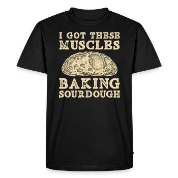 J’ai ces muscles cuisson du pain au levain Cuisson - T-shirt Premium bio Homme - noir - Devant - Nico (187cm)