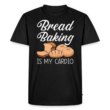 Bread Baking est mon cardio Baker Bake Bakery Bread - T-shirt Premium bio Homme - noir - Devant - Nico (187cm)