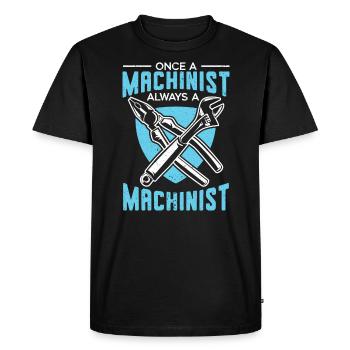 Une fois un machiniste toujours un machiniste CNC - T-shirt Premium bio Homme - noir - Devant - Nico (187cm)