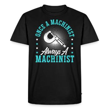 Une fois un machiniste toujours un machiniste CNC - T-shirt Premium bio Homme - noir - Devant - Nico (187cm)