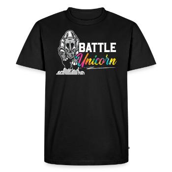 Bataille Licorne Rhinocère Faune Herbivore Rhinocéros - T-shirt Premium bio Homme - noir - Devant - Nico (187cm)