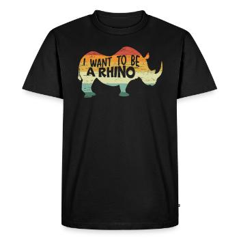 Je veux rhinocéros Rhinocéros Faune Herbivore - T-shirt Premium bio Homme - noir - Devant - Nico (187cm)