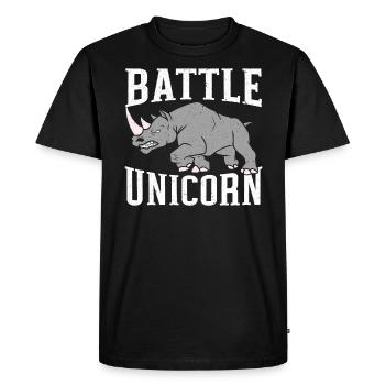 Bataille Licorne Rhinocère Faune Herbivore Rhinocéros - T-shirt Premium bio Homme - noir - Devant - Nico (187cm)