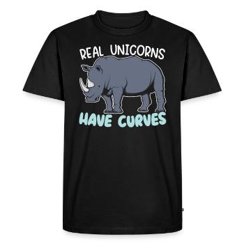 Les vraies licornes ont des courbes Rhinocerus Wildlife - T-shirt Premium bio Homme - noir - Devant - Nico (187cm)