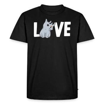 Amour Rhinocéros Rhinocéros Faune Animal Herbivore - T-shirt Premium bio Homme - noir - Devant - Nico (187cm)