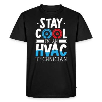 Restez au frais Je suis un technicien CVC Réparation de climatisation - T-shirt Premium bio Homme - noir - Devant - Nico (187cm)