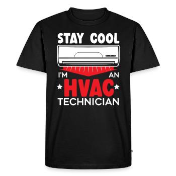 Restez au frais Je suis un technicien CVC Réparation de climatisation - T-shirt Premium bio Homme - noir - Devant - Nico (187cm)