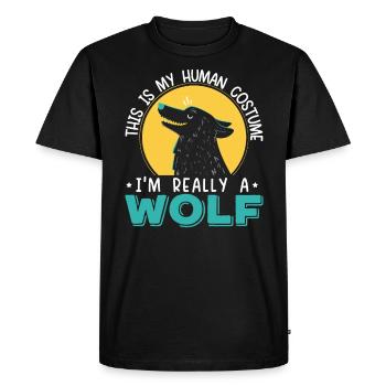 This Is My Human Costume I'm Really A Wolf Lover - Men's Premium Organic T-Shirt - black - Front - Nico (187cm)